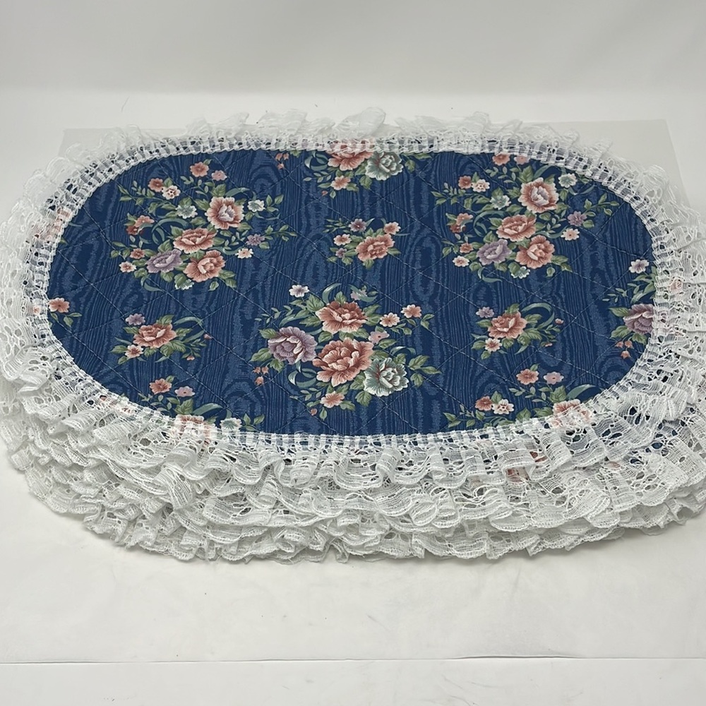 Vintage Quitting Floral Place Mats, Set of 6 - Picture 2 of 8